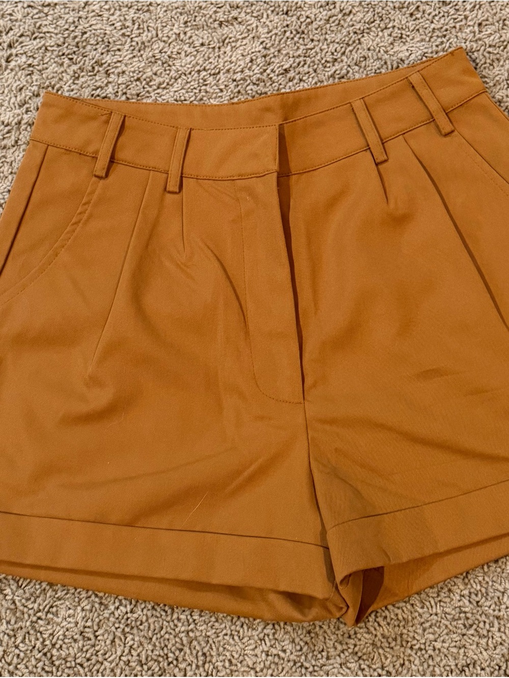 Francesca's Collections High-Waist Tailored Shorts - Rust